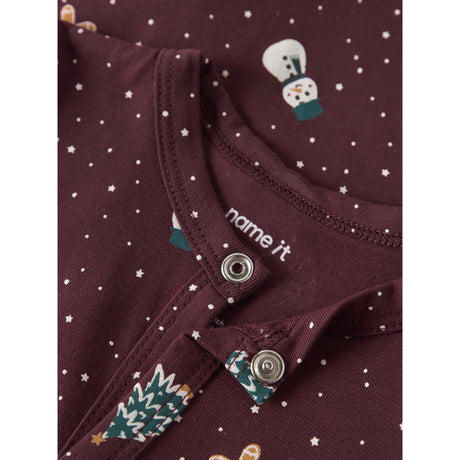 Name It Burgundy Christmas Nbnvismas Ls Nattdräkt