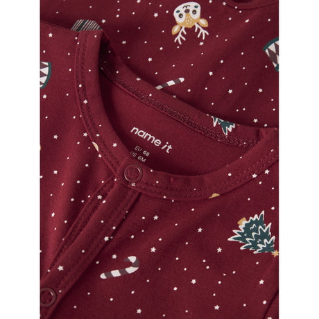 Name It Red Dahlia Christmas Nbnvismas Ls Nattdräkt