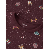 Name It Burgundy Christmas Nmfvismas Ls Natklänning