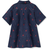 Fliink Dark Denim Blue Donna Embr Skjorta Klänning