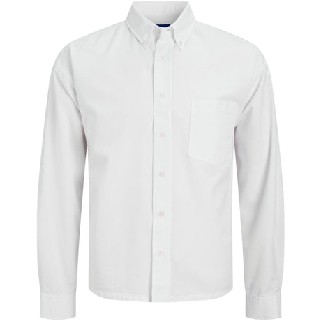 Jack & Jones White Jwhtheo Boxy Oxford Skjorta Ls Jnr