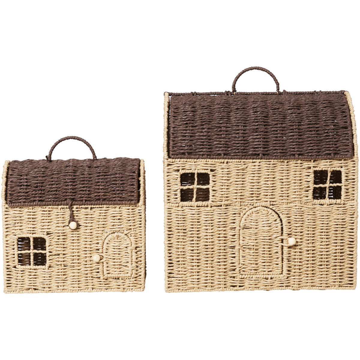 Ferm Living Natural/Dark Brown Casu Förvaring Houses 2 Pack