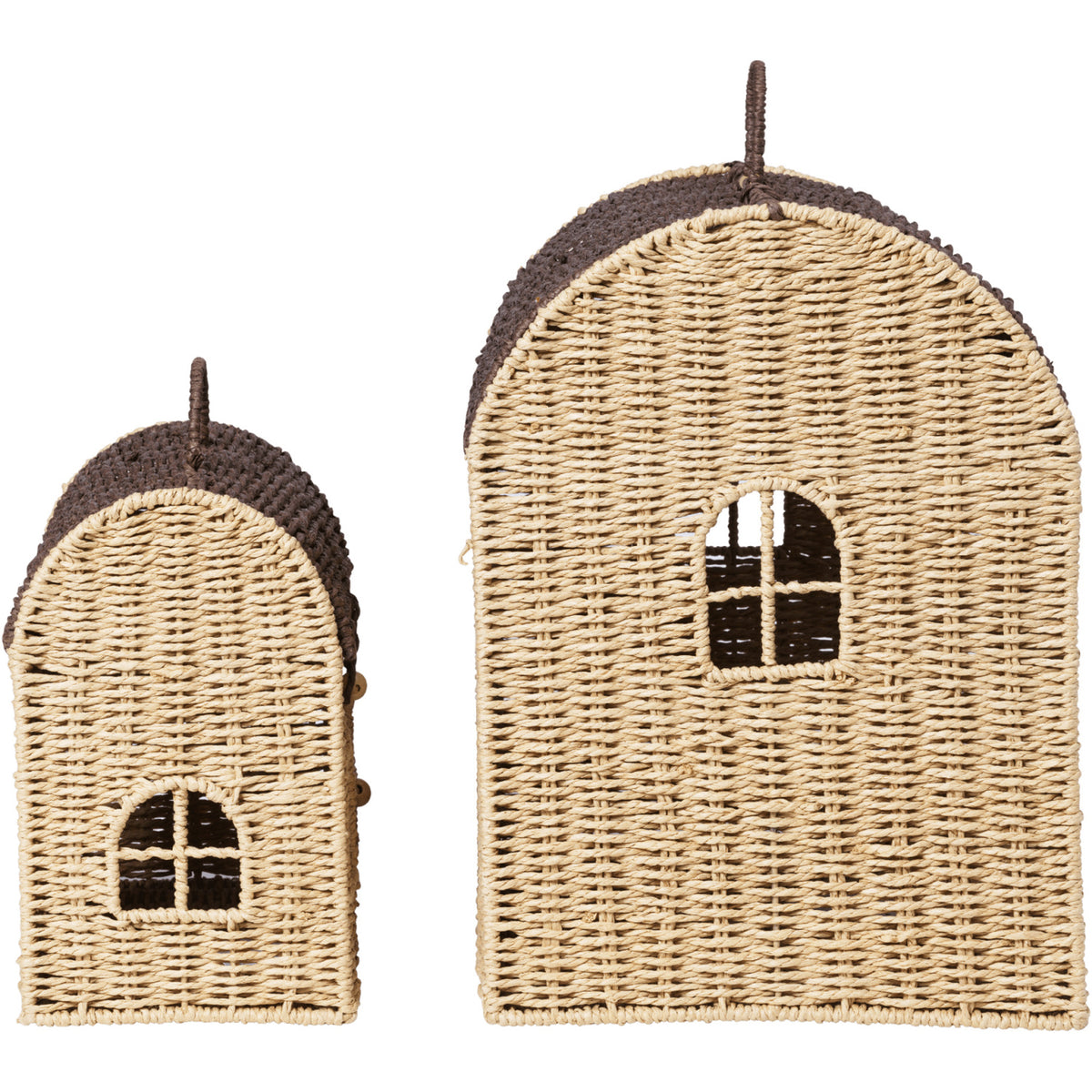 Ferm Living Natural/Dark Brown Casu Förvaring Houses 2 Pack