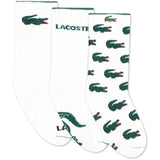 LACOSTE Blanc 3Pk Croc Bomull Crew