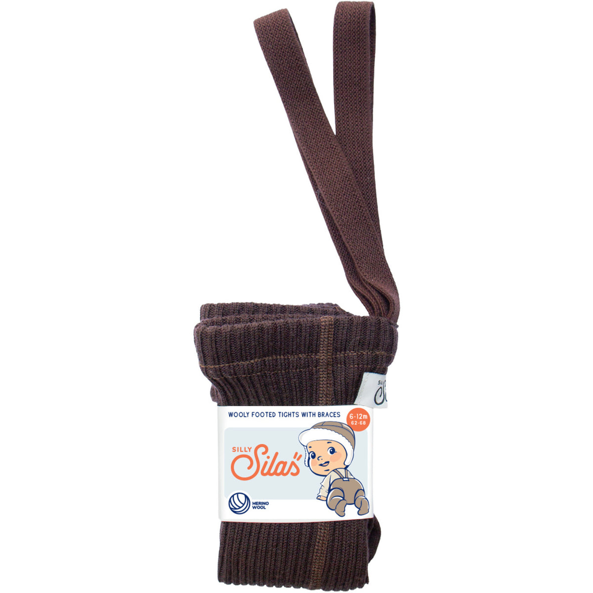 Silly Silas Wooly Footed Strumpbyxar Med Braces Espresso Brown