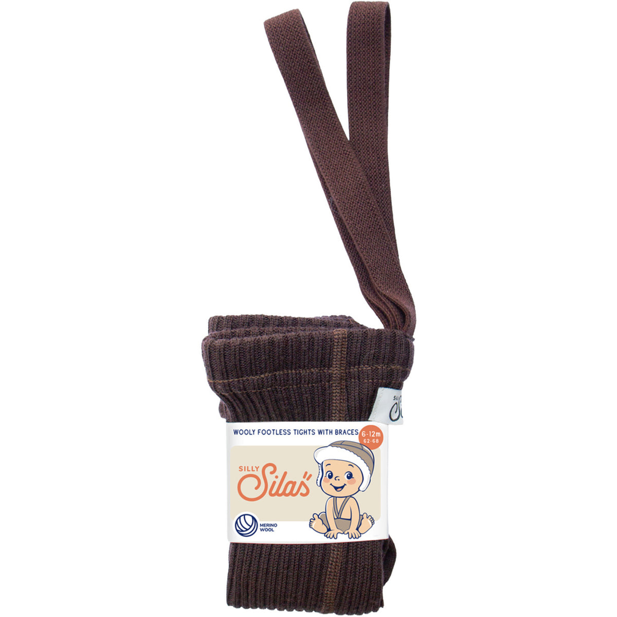 Silly Silas Wooly Footless Strumpbyxar Med Braces Espresso Brown