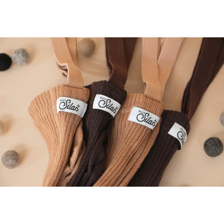 Silly Silas Wooly Footed Strumpbyxar Med Braces Espresso Brown