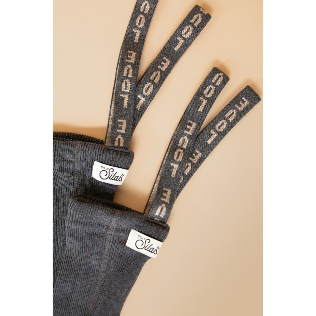 Silly Silas Footless Bomull Strumpbyxar Med Braces Dark Grey Patterned