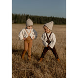 Silly Silas Wooly Footed Strumpbyxar Med Braces Espresso Brown