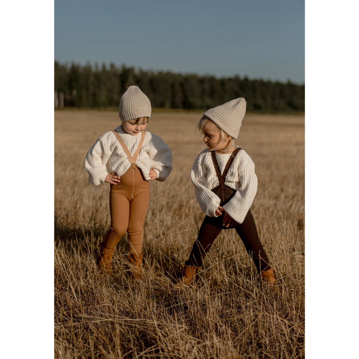 Silly Silas Wooly Footless Strumpbyxar Med Braces Espresso Brown