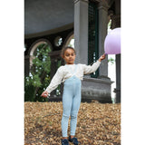 Silly Silas Footless Bomull Strumpbyxar Med Braces Misty Blue Patterned