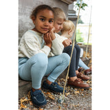 Silly Silas Footless Bomull Strumpbyxar Med Braces Misty Blue Patterned