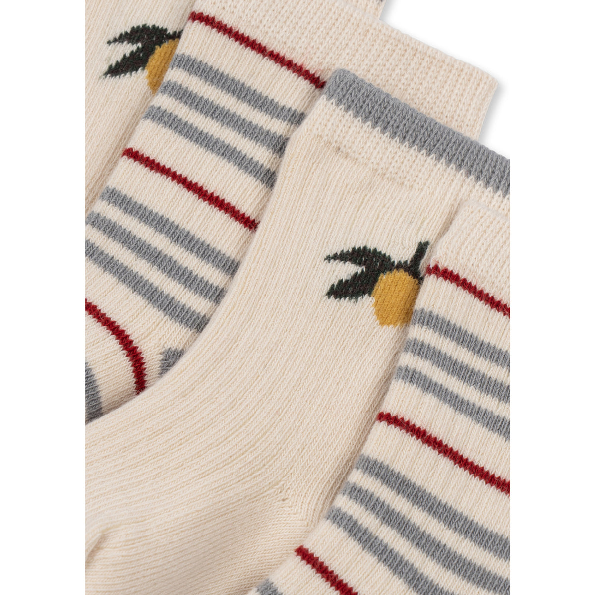Konges Sløjd Blue Stripe/Lemon 2 Pack Rib Stripe Strumpor