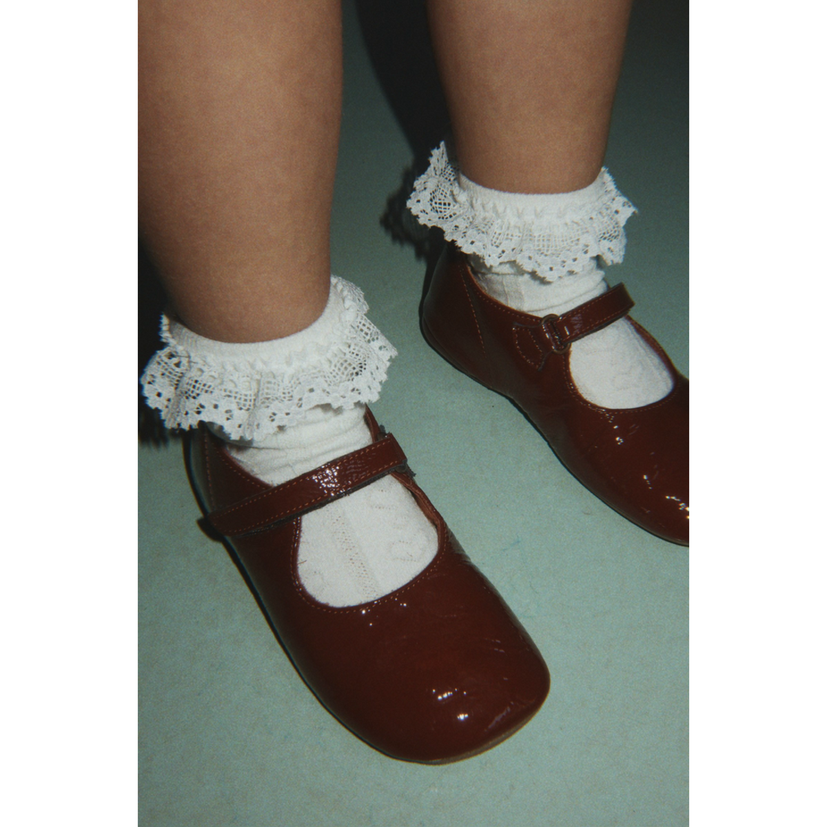 Konges Sløjd Red/Off White 2 Pack Pointelle Frill Strumpor