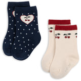 Konges Sløjd Cherry Mix 2 Pack Jaquard Strumpor
