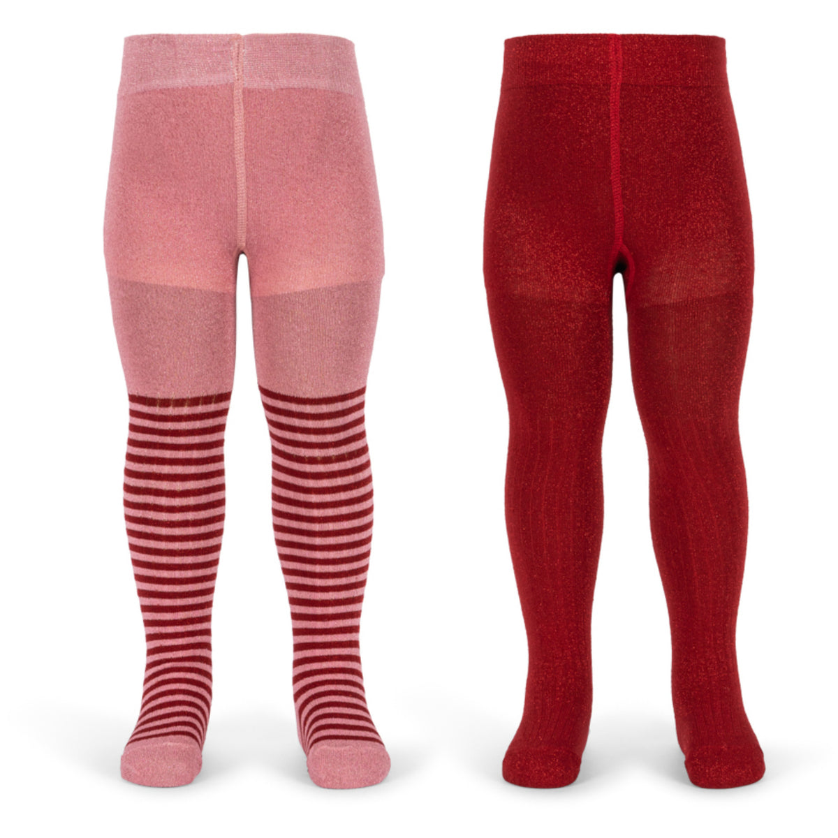 Konges Sløjd Red Stripe 2 Pack Glitter Strumpbyxar