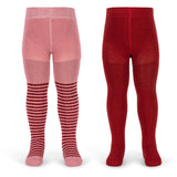 Konges Sløjd Red Stripe 2 Pack Glitter Strumpbyxar