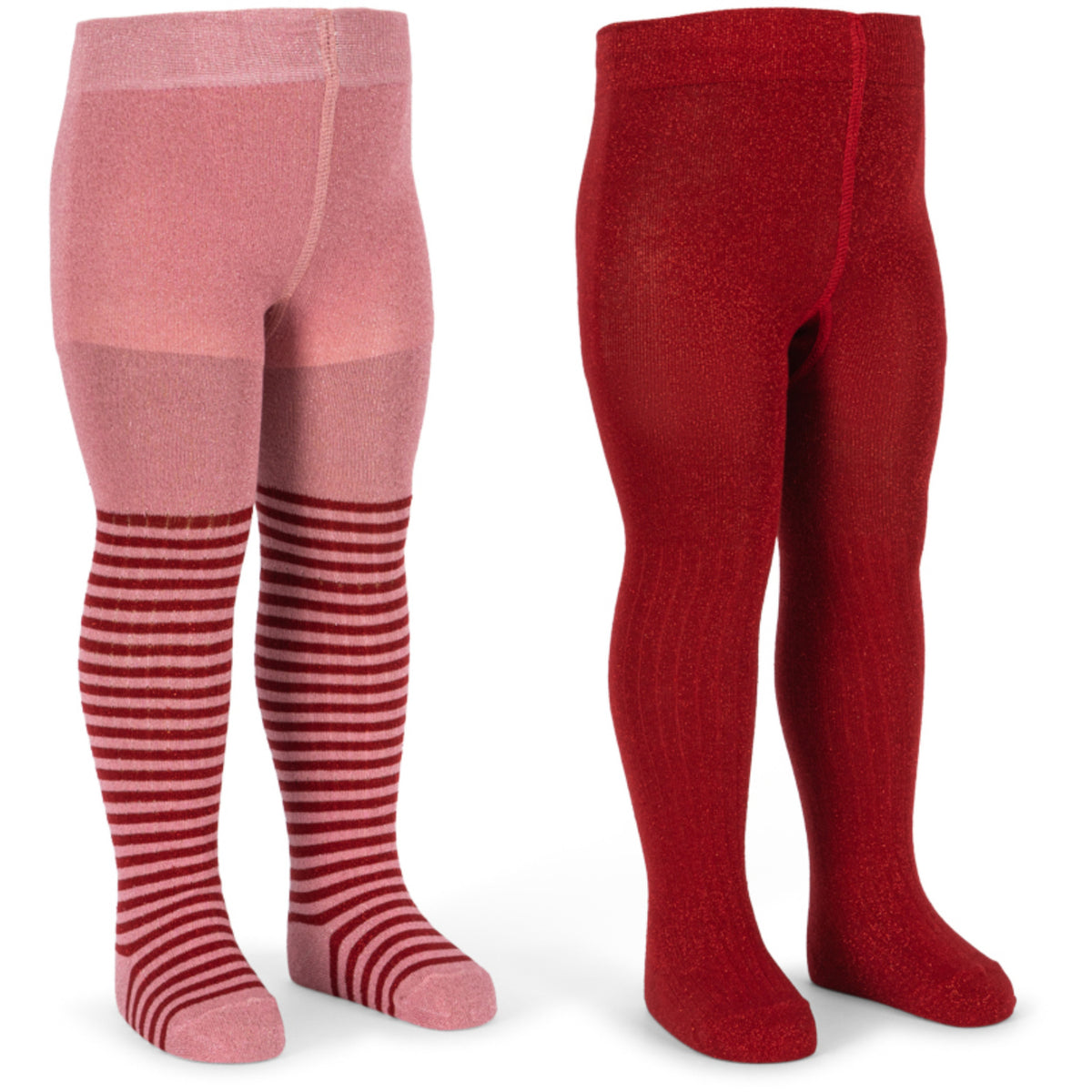 Konges Sløjd Red Stripe 2 Pack Glitter Strumpbyxar