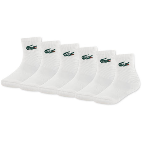LACOSTE Blanc 6Pk Crew Strumpor