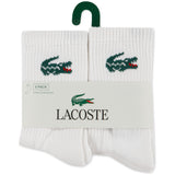 LACOSTE Blanc 6Pk Crew Strumpor