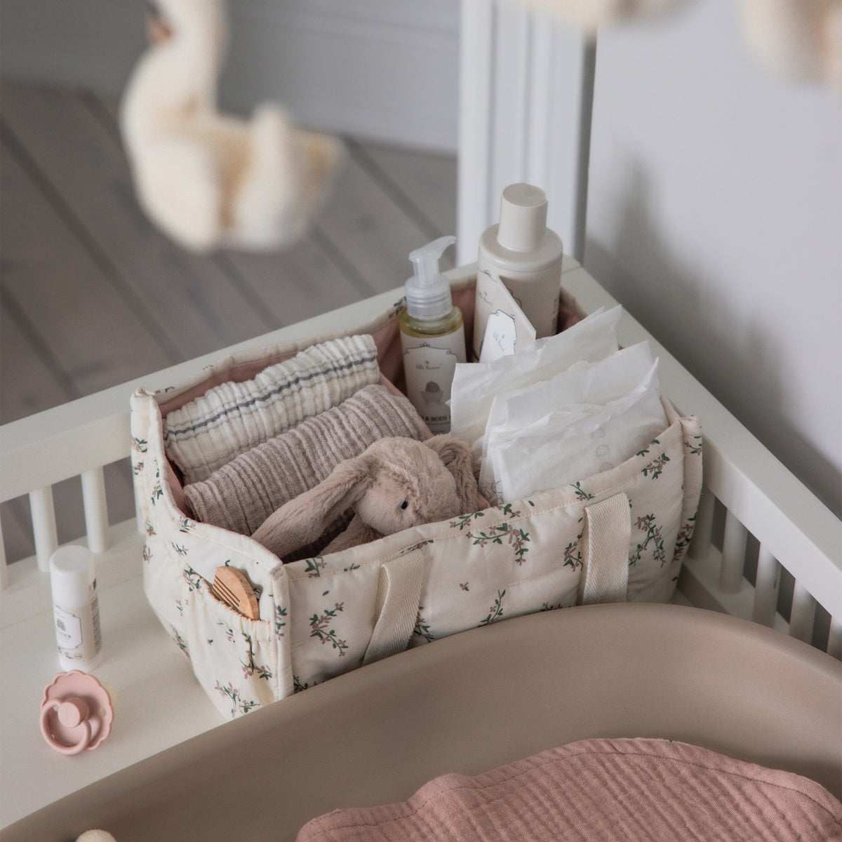 Sebra Powder Blossom Diaper Caddy