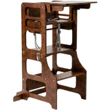 Duck Woodworks Honey Glaze Foldbar Kitchen Tower Stained Med Højt Stol Addon Sett