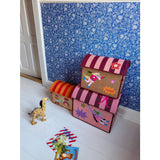 Rice Raffia Leksak Baskets Med Hero Theme - Pink - Sett Of 3
