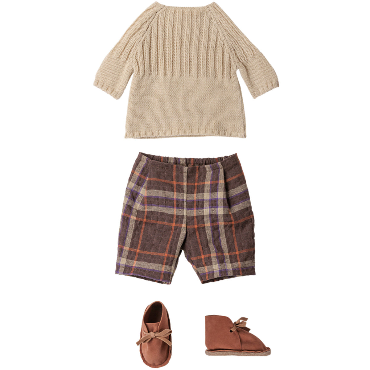 Maileg Hare, Str. 4 - Klassisk - Byxor Og Stickad Sweater