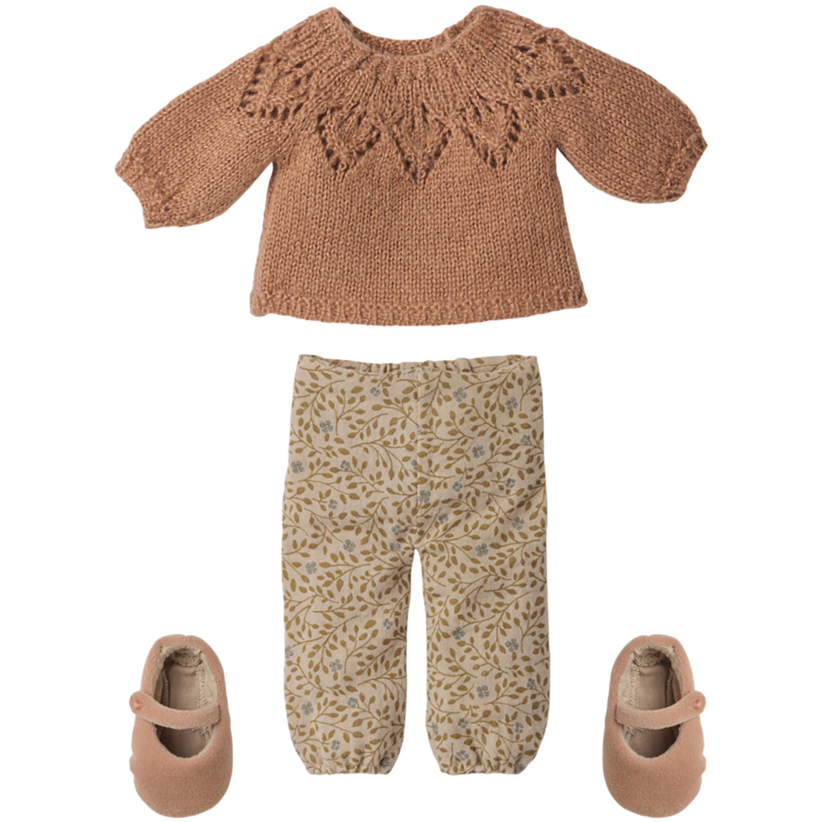 Maileg Kanin, Str. 3 - Klassisk - Byxor Og Stickad Sweater