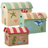 Rice Ocean Theme Raffia Leksak Baskets Sett Of 3