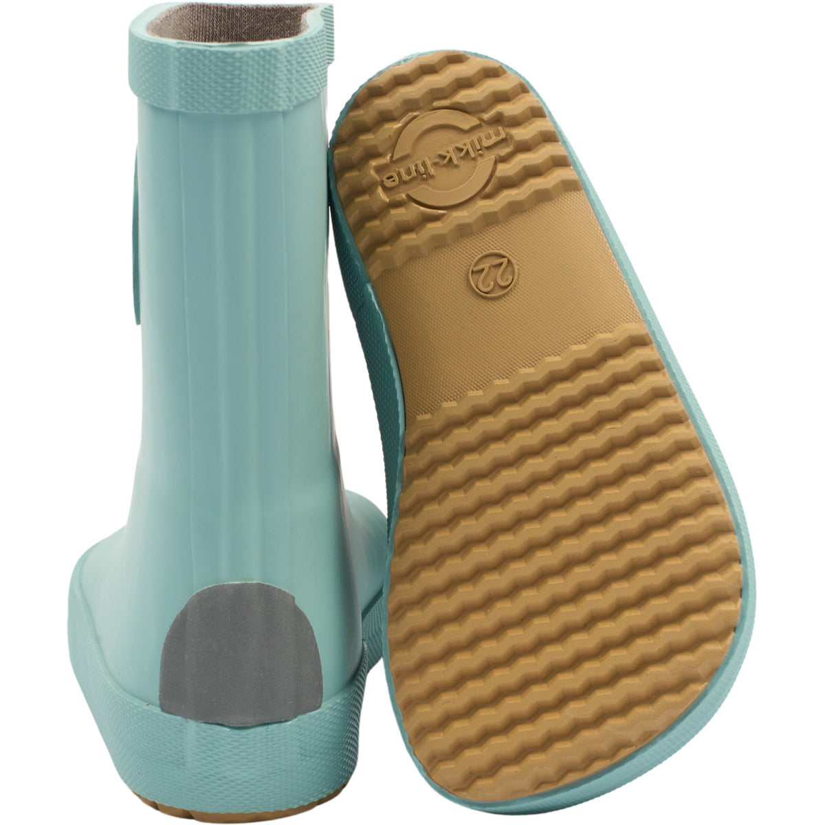 Mikk-Line Stone Blue Gummistövlar Solid - Barefoot
