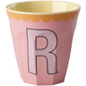 Rice Melamin Kopp Med The Letter R - Vintage - Pink - Medium - 250 Ml
