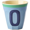 Rice Melamin Kopp Med The Letter O - Vintage - Vintage Blue - Medium - 250 Ml