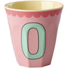 Rice Melamin Kopp Med The Letter O - Vintage - Pink - Medium - 250 Ml