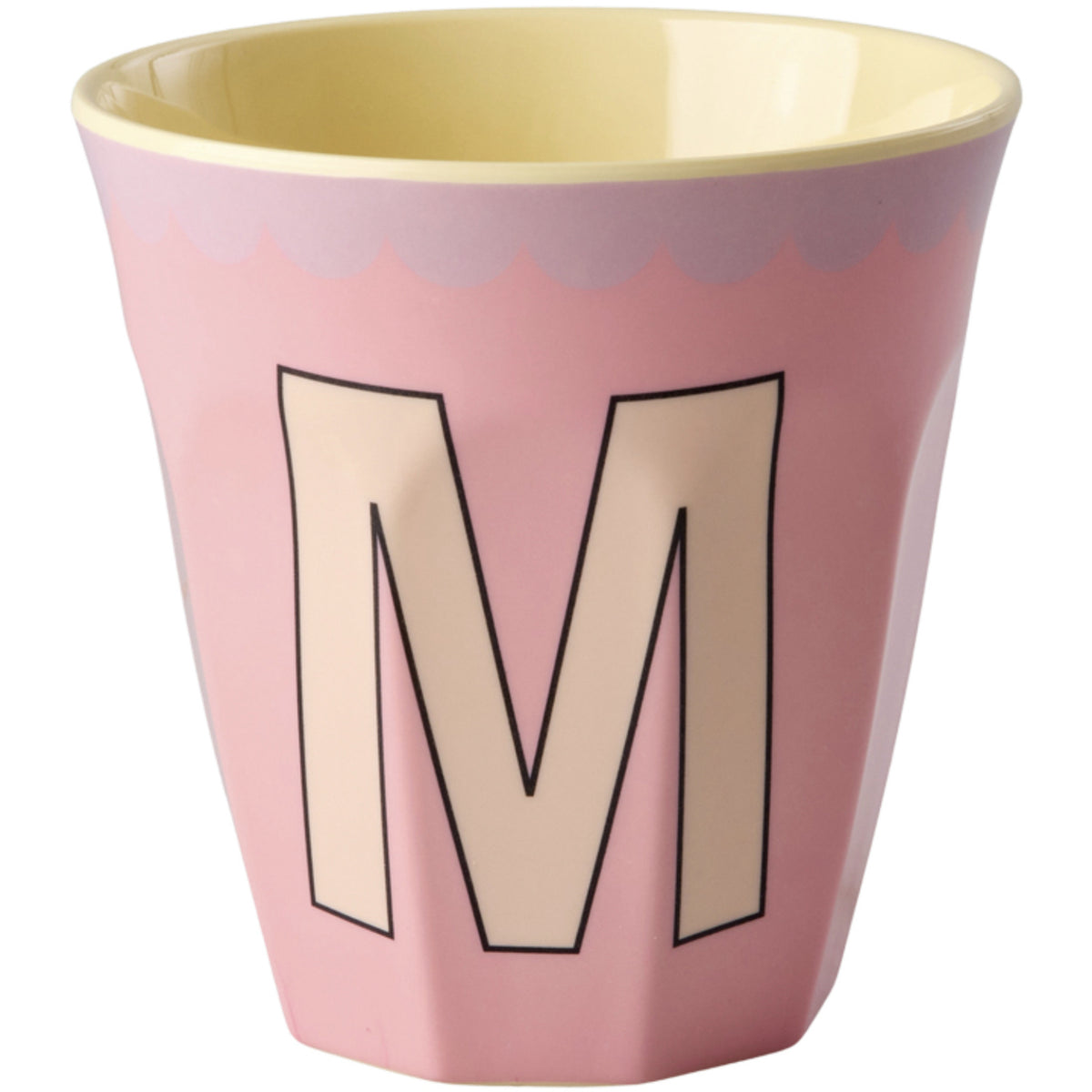 Rice Melamin Kopp Med The Letter M - Vintage - Pink - Medium - 250 Ml