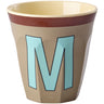 Rice Melamin Kopp Med The Letter M - Vintage - Dark Beige - Medium - 250 Ml