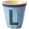 Rice Melamin Kopp Med The Letter L - Vintage - Vintage Blue - Medium - 250 Ml