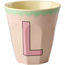 Rice Melamin Kopp Med The Letter L - Vintage - Soft Pink - Medium - 250 Ml