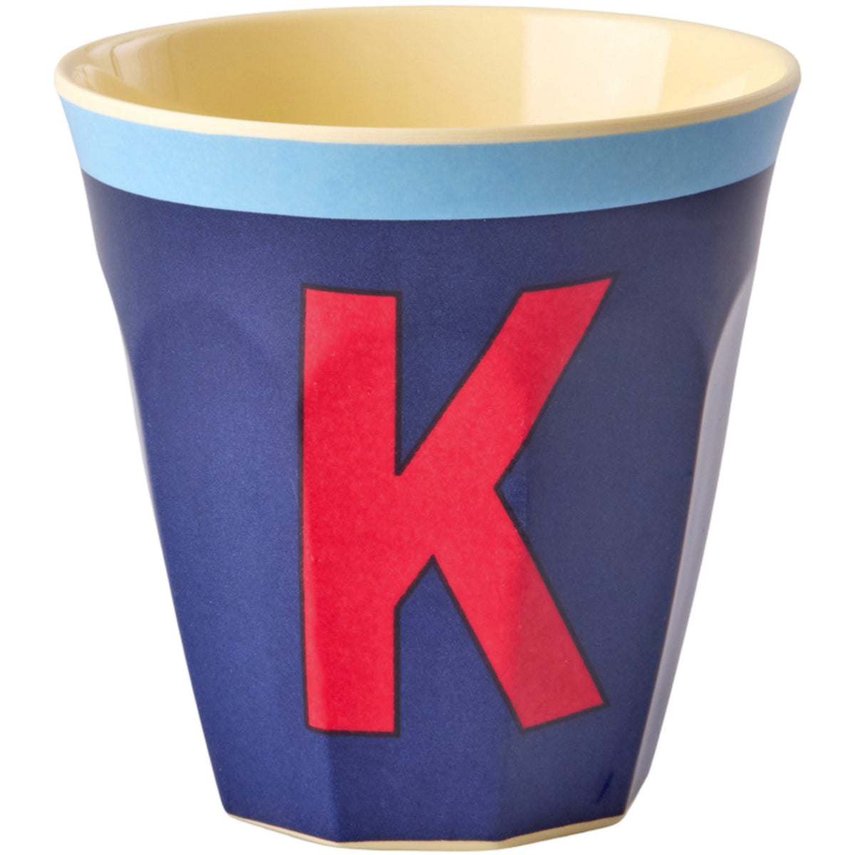 Rice Melamin Kopp Med The Letter K - Vintage - Royal Blue - Medium - 250 Ml