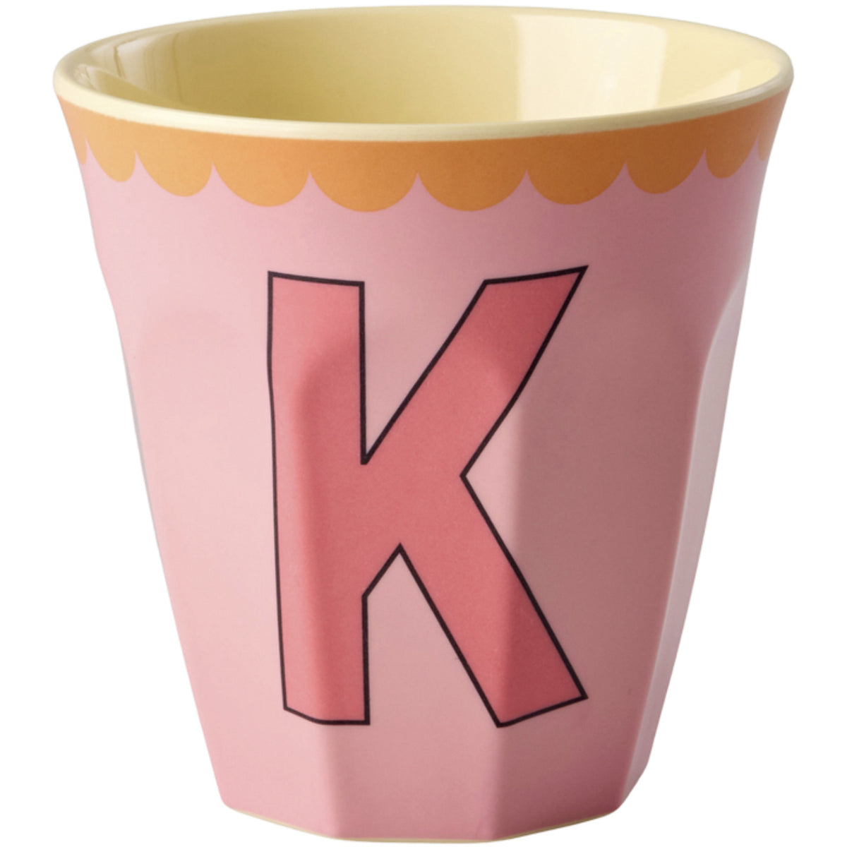 Rice Melamin Kopp Med The Letter K - Vintage - Pink - Medium - 250 Ml