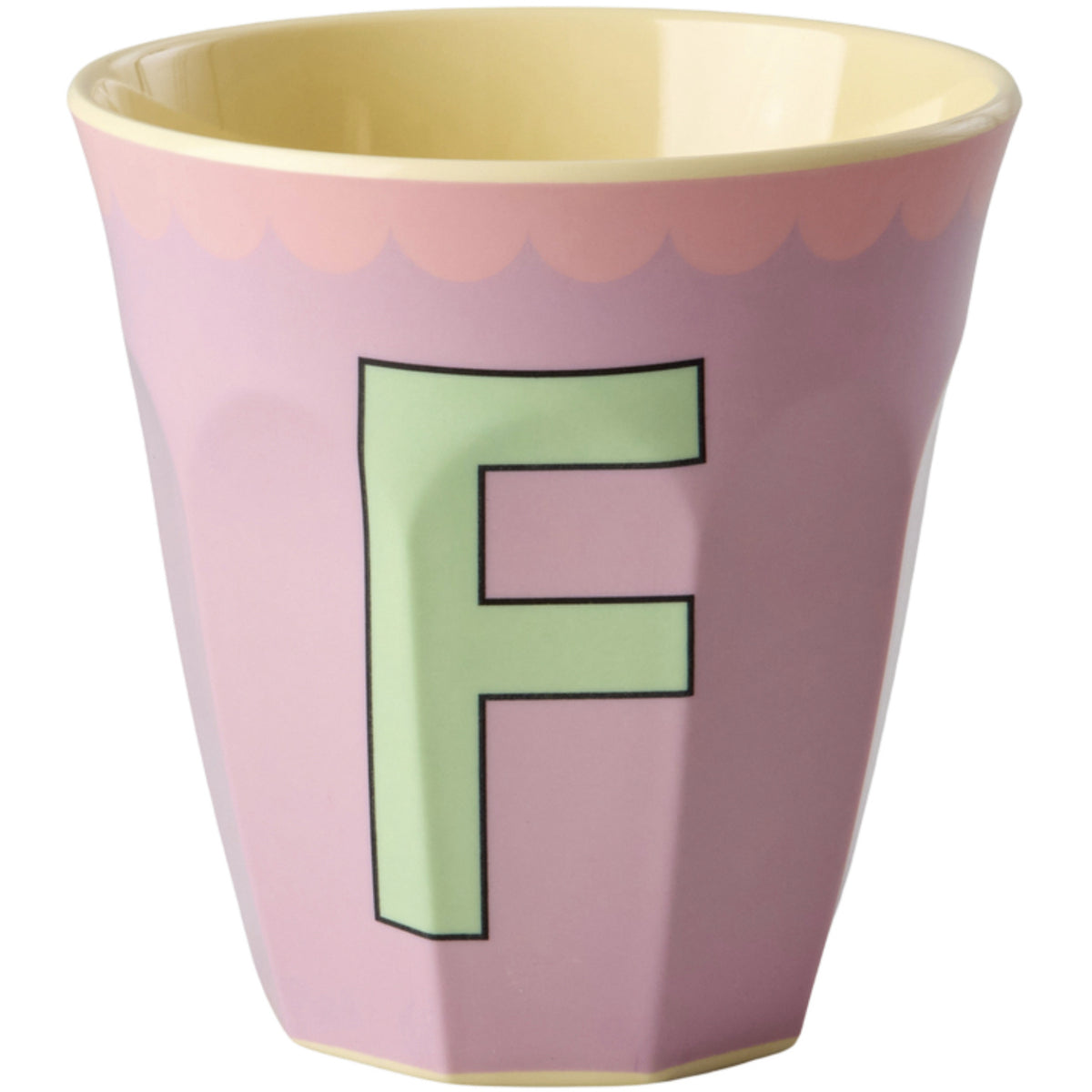 Rice Melamin Kopp Med The Letter F - Vintage - Lavender - Medium - 250 Ml