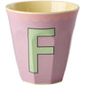 Rice Melamin Kopp Med The Letter F - Vintage - Lavender - Medium - 250 Ml