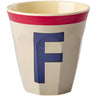 Rice Melamin Kopp Med The Letter F - Vintage - Cool Grey - Medium - 250 Ml