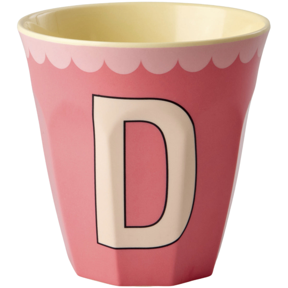 Rice Melamin Kopp Med The Letter D - Vintage - Salmon - Medium - 250 Ml