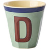 Rice Melamin Kopp Med The Letter D - Vintage - Khaki - Medium - 250 Ml