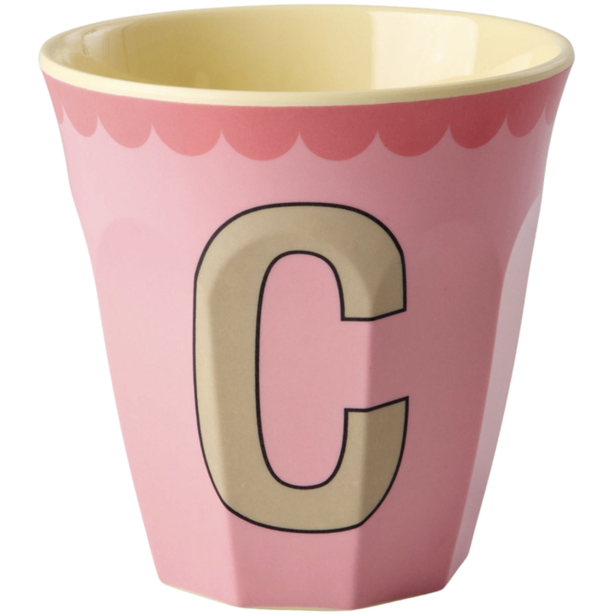 Rice Melamin Kopp Med The Letter C - Vintage - Pink - Medium - 250 Ml