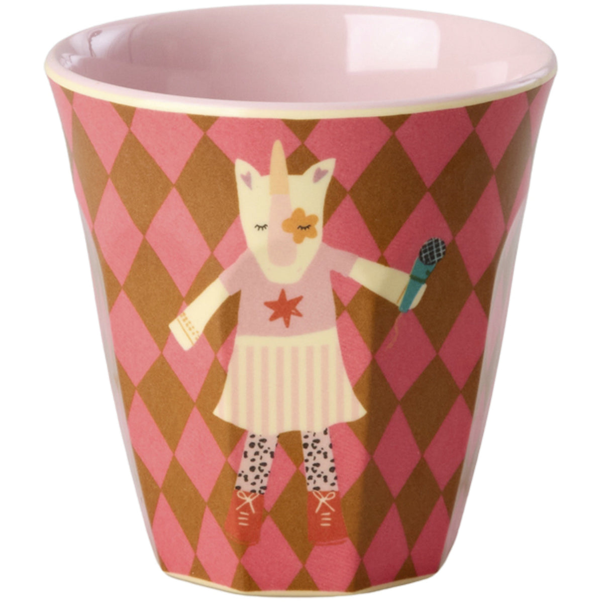 Rice Melamin Kids Kopp Med Pink Musik Band Print - Small - 6 Pack - 160 Ml