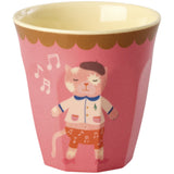 Rice Melamin Kids Kopp Med Pink Musik Band Print - Small - 6 Pack - 160 Ml