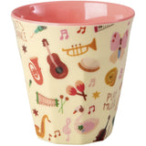 Rice Melamin Kids Kopp Med Pink Musik Band Print - Small - 160 Ml