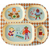Rice Melamin Kids 4 Room Tallrik Med Blue Musik Band Print